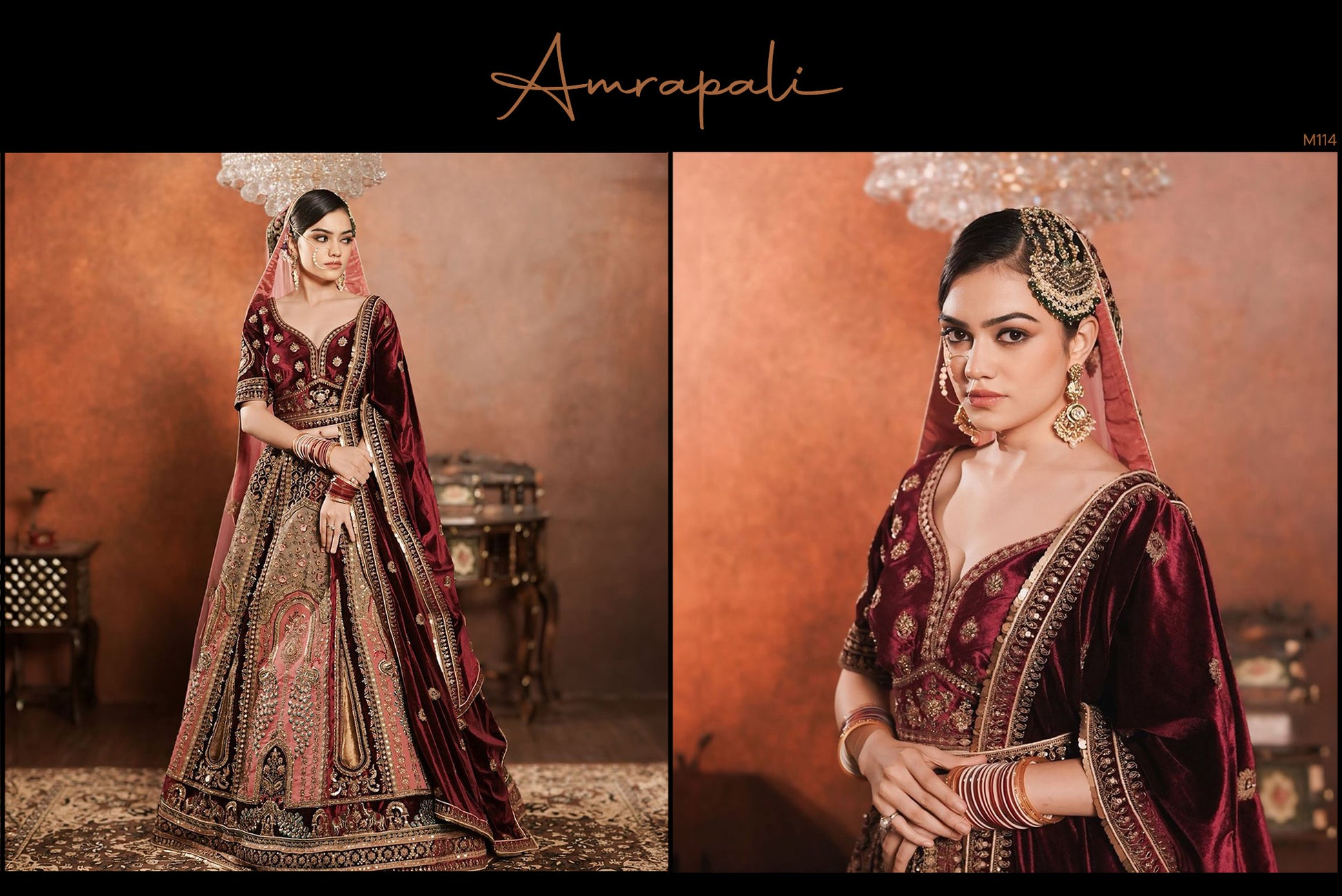 Heavy Bridal Velvet Lehenga with Double Dupatta, Heavy Latkan, and Big Flare: A Regal Bridal Ensemble