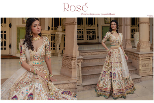 Ivory Color Lehenga in Pastel Hues: A Soft Yet Elegant Wedding Choice