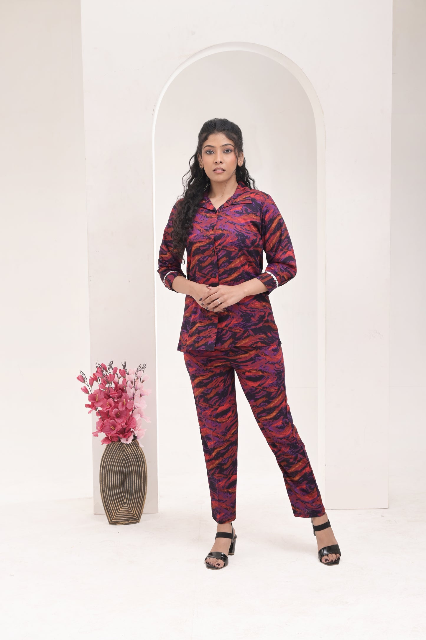 Maroon Co ord Set For Women By Divrano