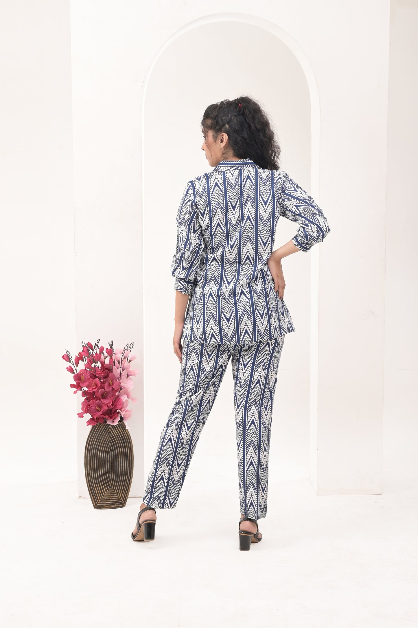 Stripes Blue Printed Rayon Co-ord Set – Comfortable and Versatile