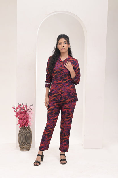 Maroon Co ord Set For Women By Divrano