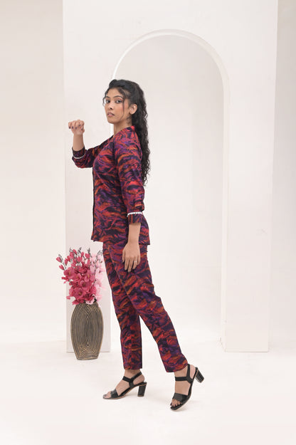 Maroon Co ord Set For Women By Divrano