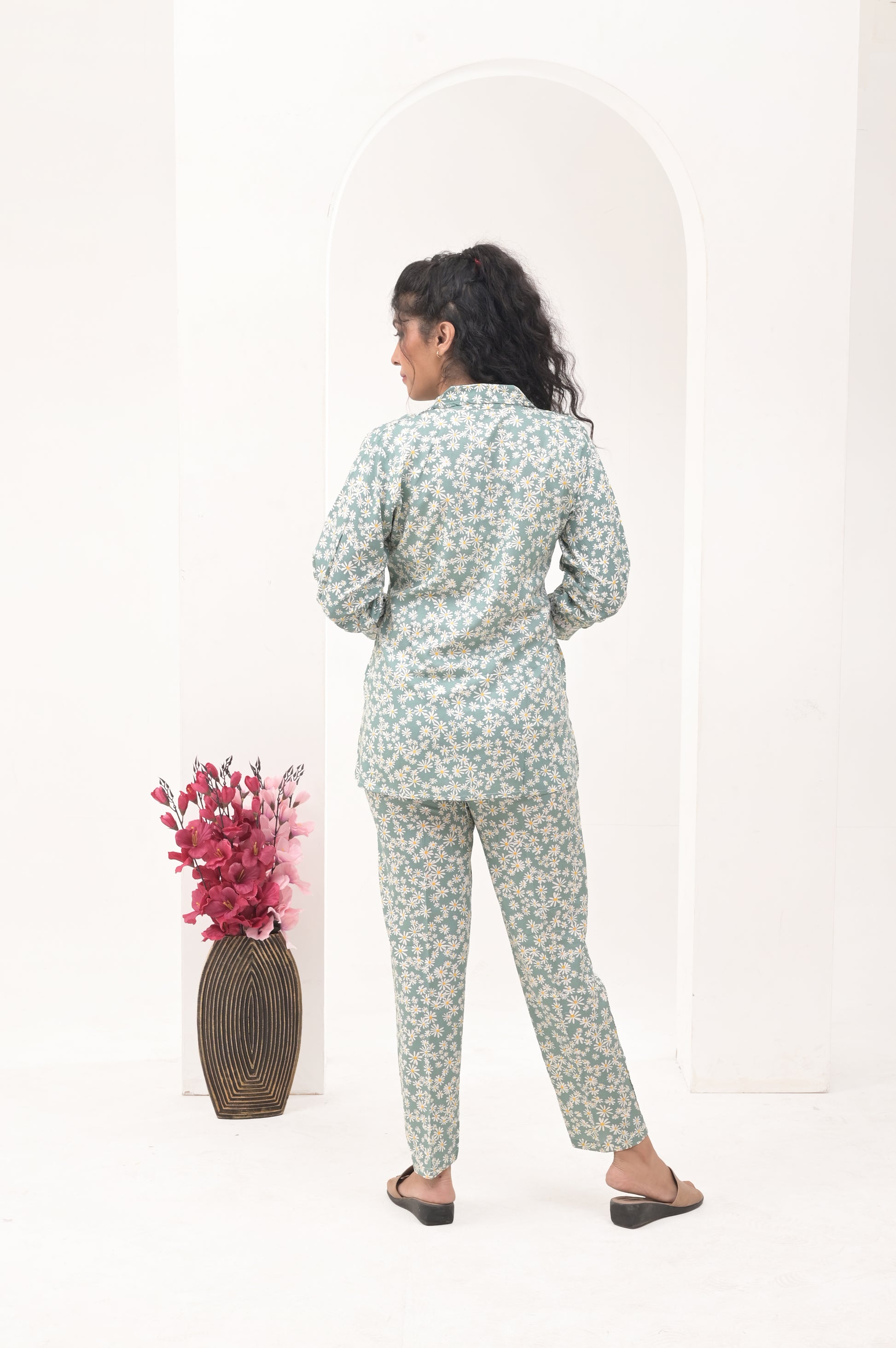 Women’s Blue Printed Rayon Co-ord Set – Comfortable and Versatile