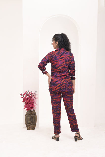 Maroon Co ord Set For Women By Divrano