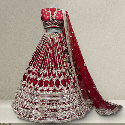 Maroon Colored Designer-Inspired Bridal Lehenga – Where Dreams Meet Elegance