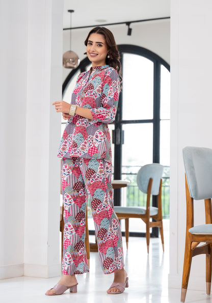 Pink Printed Co-Ord Set for Women