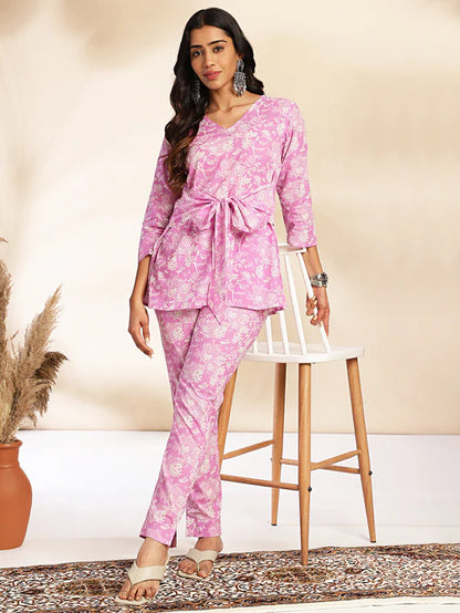 Lavender Co ord Set For Women By Divrano