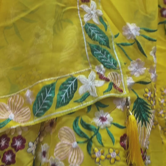 Yellow Royal Charm Embroidered Silk Lehenga