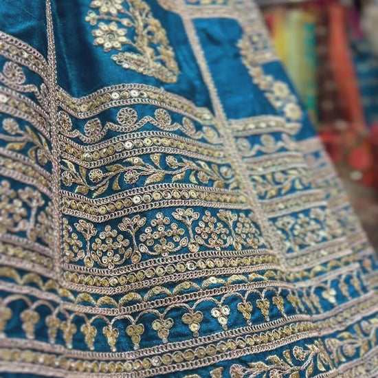 Royal Blue Designer Inspired Lehenga With Contrast Dupatta And Heavy Latkans