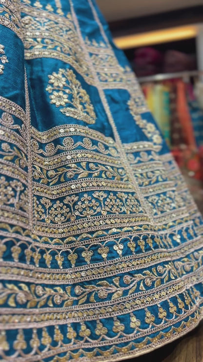 Royal Blue Designer Inspired Lehenga With Contrast Dupatta And Heavy Latkans